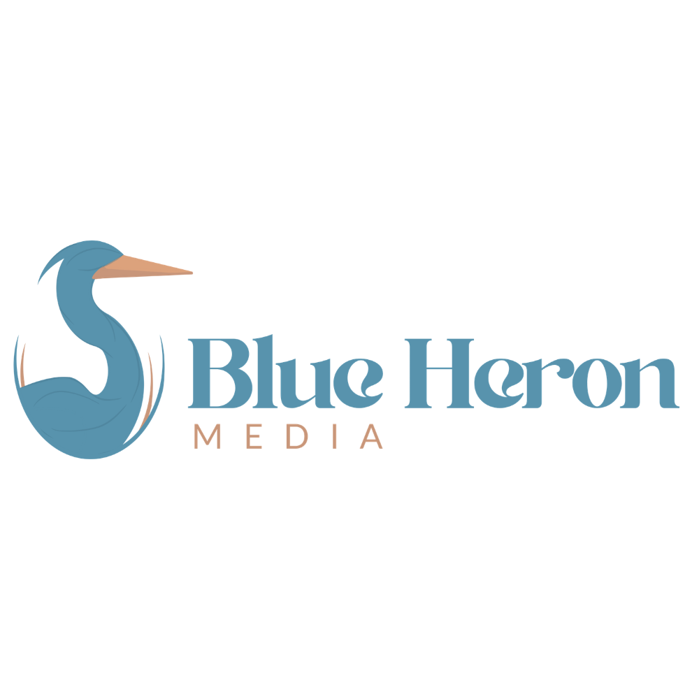 logo for blue heron media, llc