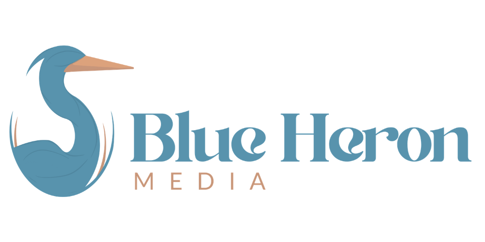 logo for blue heron media, llc